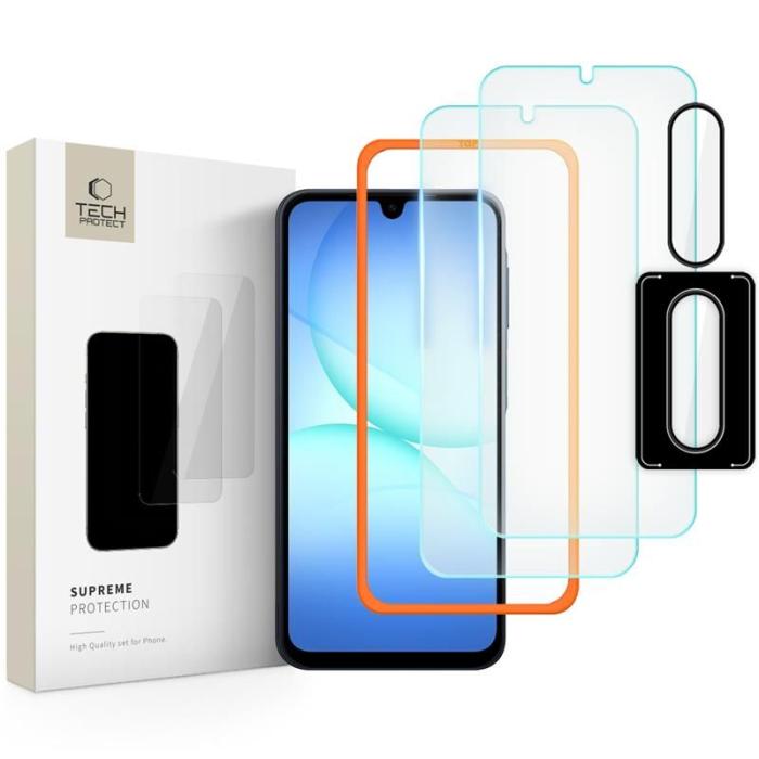 Bild 1, Tech-Protect Samsung Galaxy A17 3-PACK Skärmskydd / Linsskydd