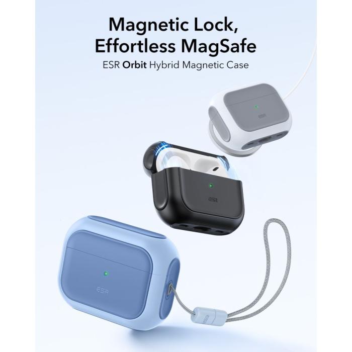 Bild 2, ESR AirPods Pro 3 Skal MagSafe Orbit HaloLock Blå