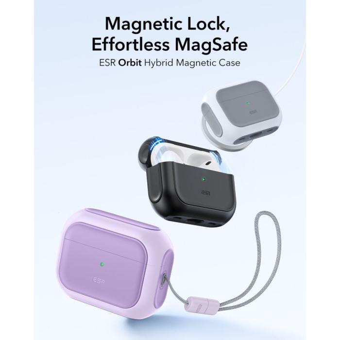 Bild 2, ESR AirPods Pro 3 Skal MagSafe Orbit HaloLock Lavender