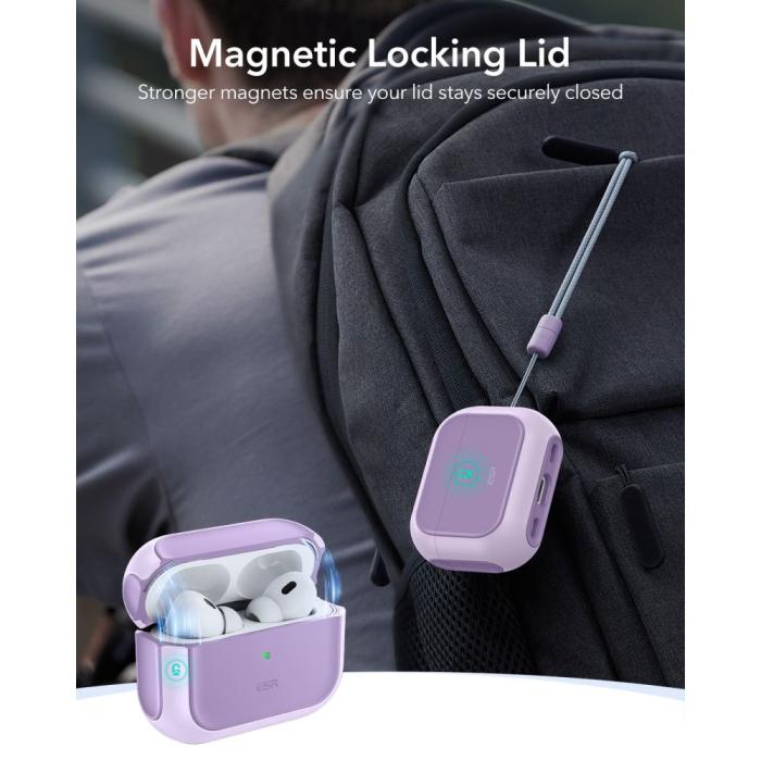 Bild 3, ESR AirPods Pro 3 Skal MagSafe Orbit HaloLock Lavender