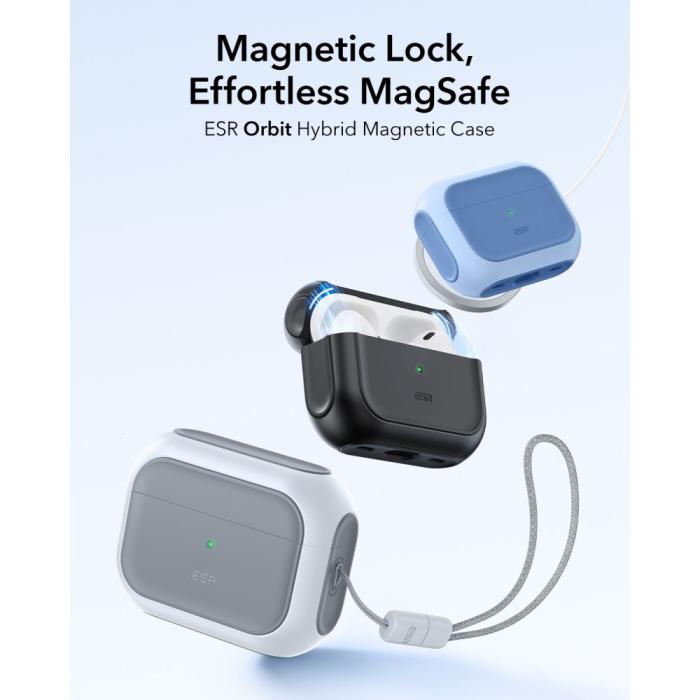 Bild 2, ESR AirPods Pro 3 Skal MagSafe Orbit HaloLock Vit