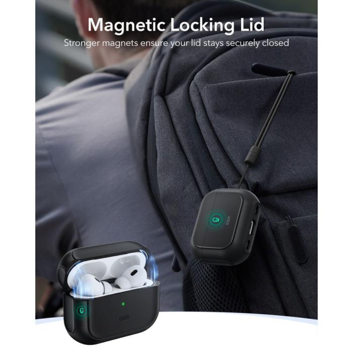 Bild 3, ESR AirPods Pro 3 Skal MagSafe Orbit HaloLock Svart