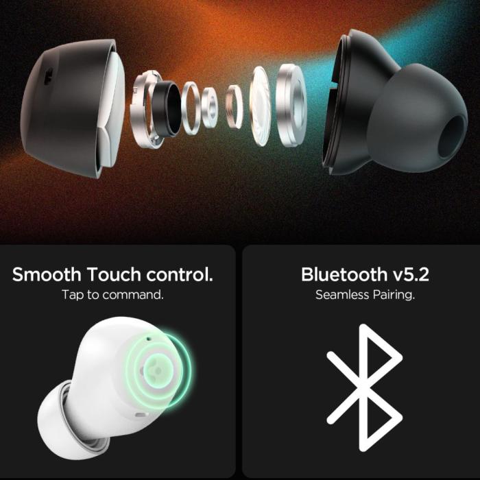 Bild 6, Spigen In-Ear Trådlösa Hörlurar AncPro Svart