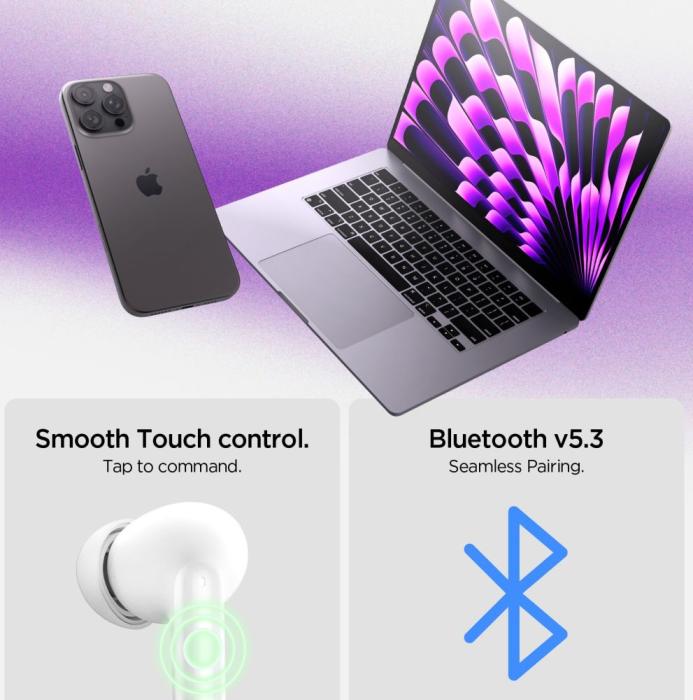 Bild 6, Spigen In-Ear Trådlösa Hörlurar Anc Svart