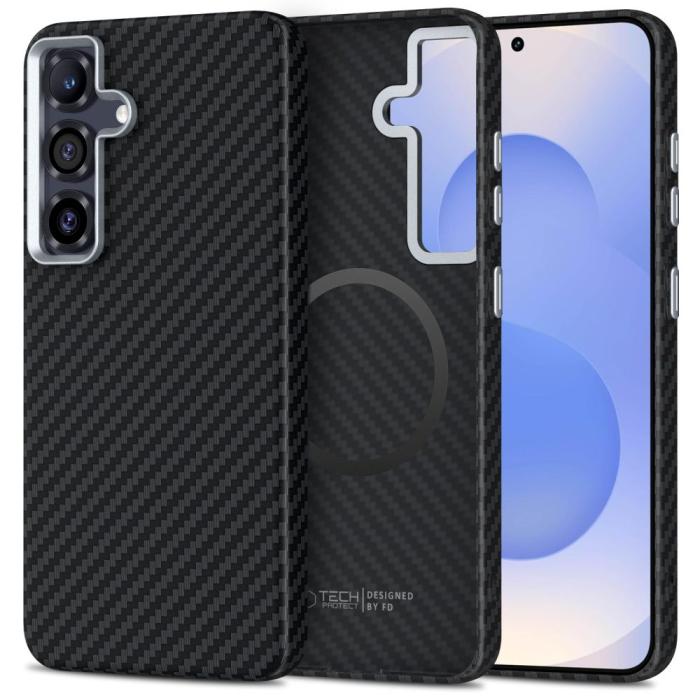 Bild 1, Tech-Protect Samsung Galaxy S25 Skal MagSafe ION Carbon Svart