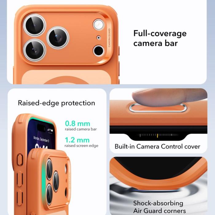Bild 2, ESR iPhone 17 Pro Max Skal MagSafe Classic Hybrid Frosted Orange