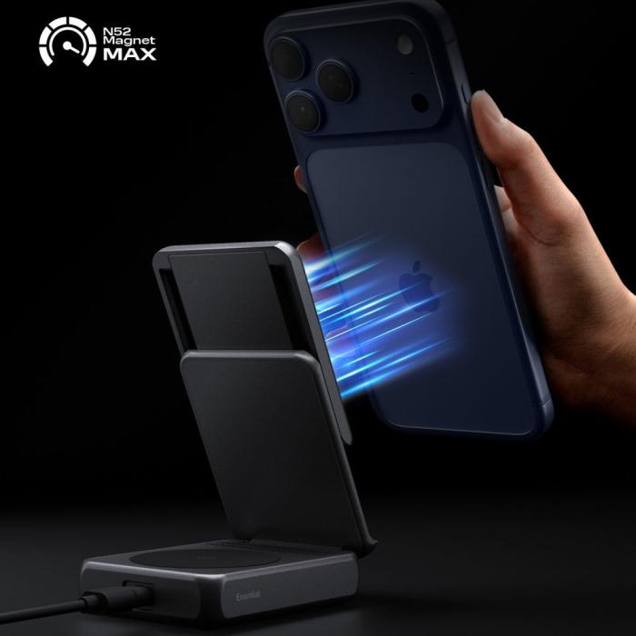 Bild 6, Spigen Qi2.2 Trådlös 2in1 Magnetisk MagSafe Laddare Svart