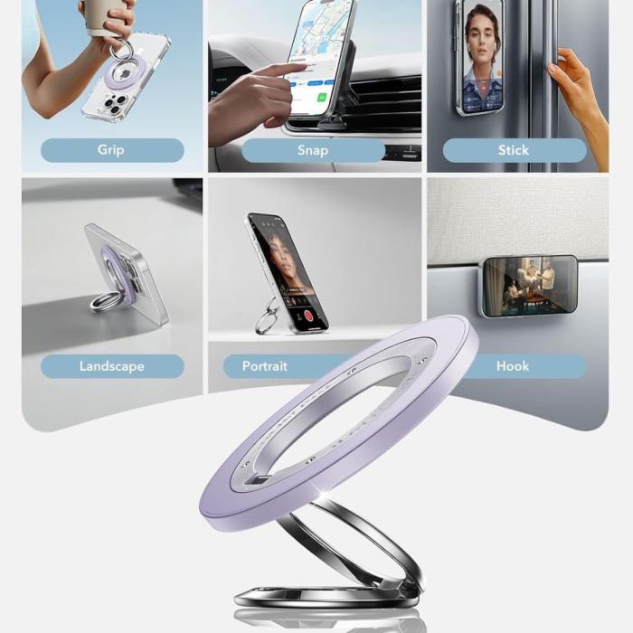 Bild 2, ESR Magnetisk MagSafe Ringhållare HaloLock Lavender