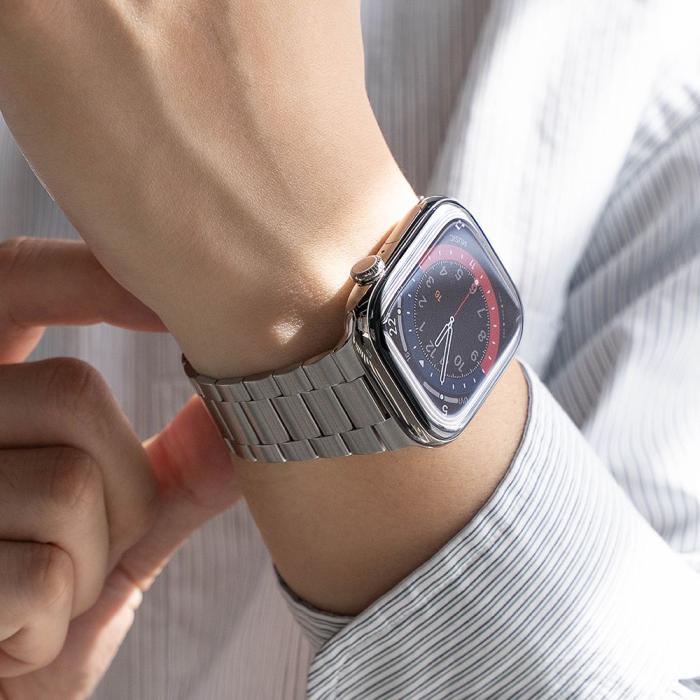 Bild 5, Ringke Apple Watch 42/44/45/46/49 mm Armband Metal OneAir Silver