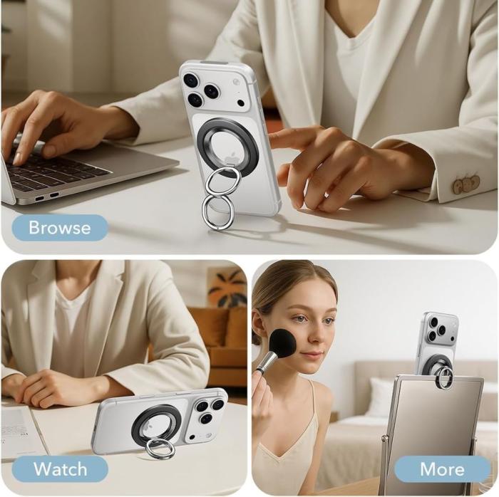 Bild 2, ESR Magnetisk MagSafe Ringhållare 360 HaloLock Svart