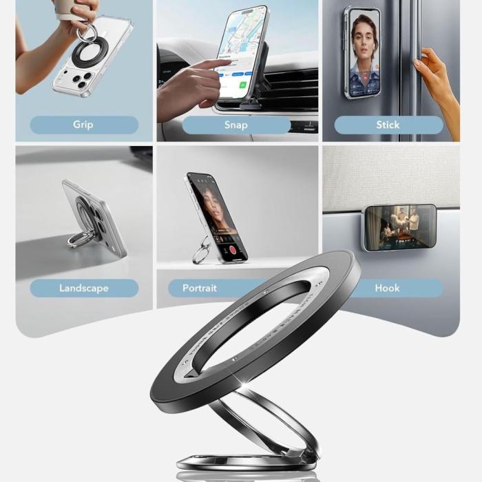 Bild 4, ESR Magnetisk MagSafe Ringhållare 360 HaloLock Svart