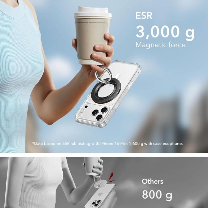 Bild 5, ESR Magnetisk MagSafe Ringhållare 360 HaloLock Svart