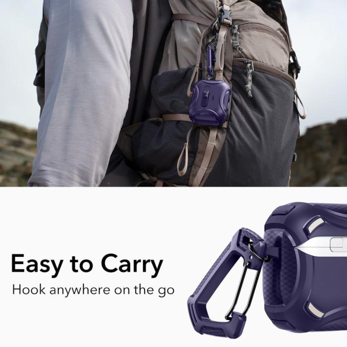 Bild 3, ESR AirPods Pro 3 Skal MagSafe Cyber FlickLock HaloLock Lila