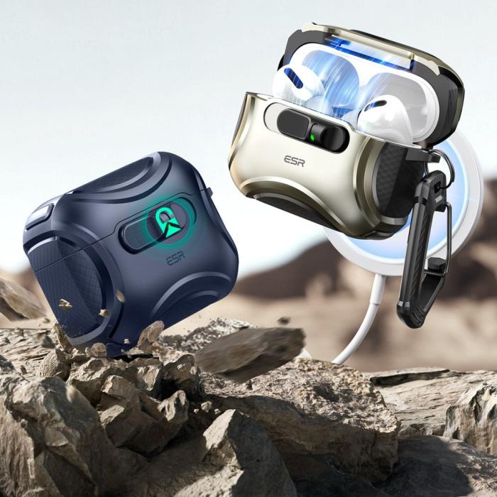 Bild 4, ESR AirPods Pro 3 Skal MagSafe Cyber FlickLock HaloLock Blå