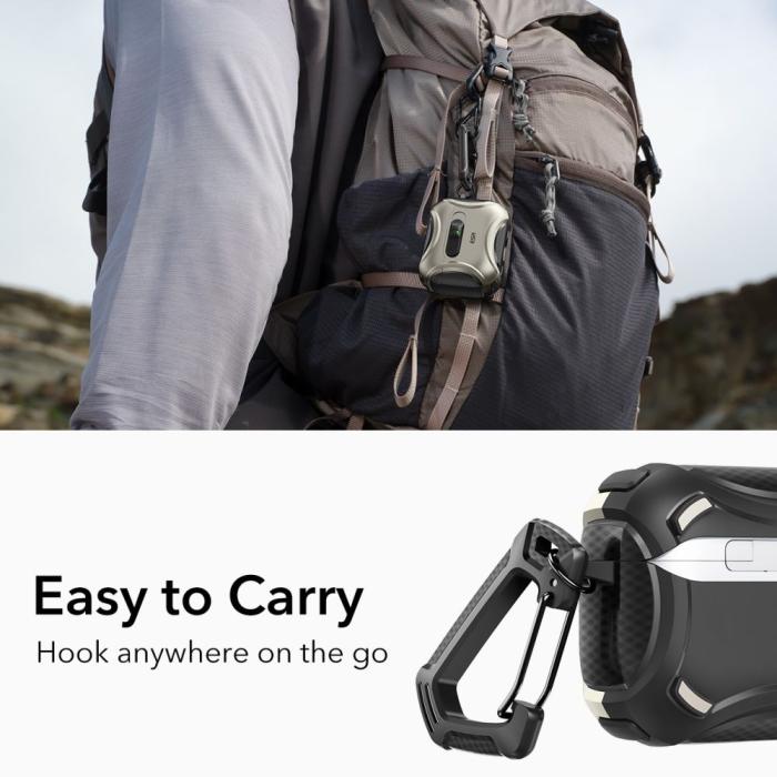 Bild 3, ESR AirPods Pro 3 Skal MagSafe Cyber FlickLock HaloLock Titanium