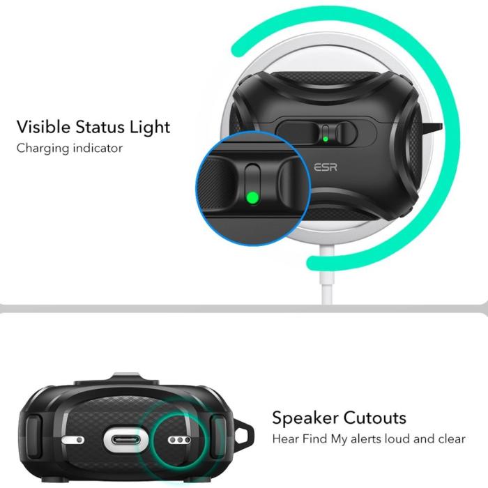 Bild 6, ESR AirPods Pro 3 Skal MagSafe Cyber FlickLock HaloLock Svart
