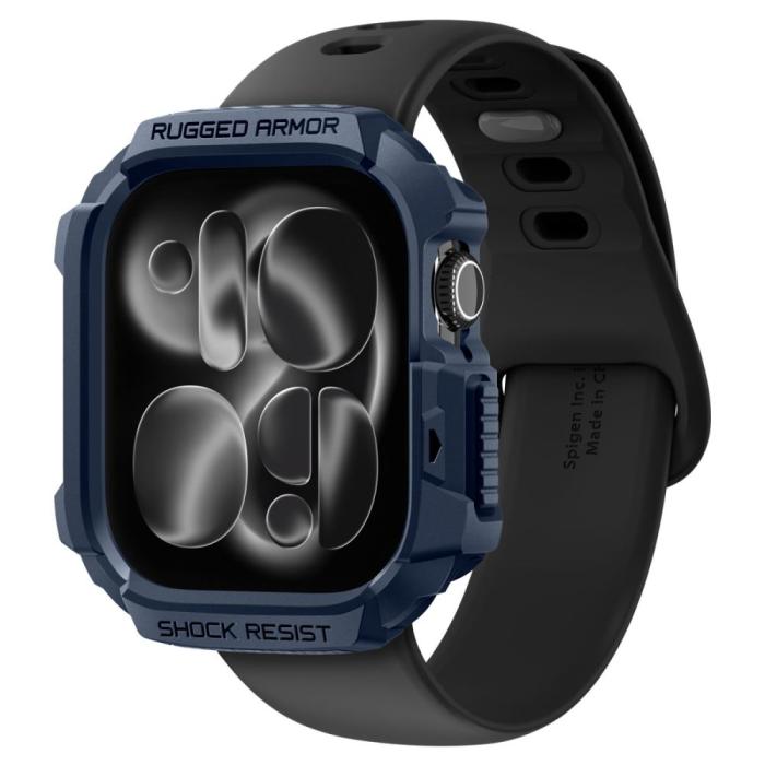 Bild 3, Spigen Apple Watch 11/10 42 mm Skal Rugged Armor Navy Blue