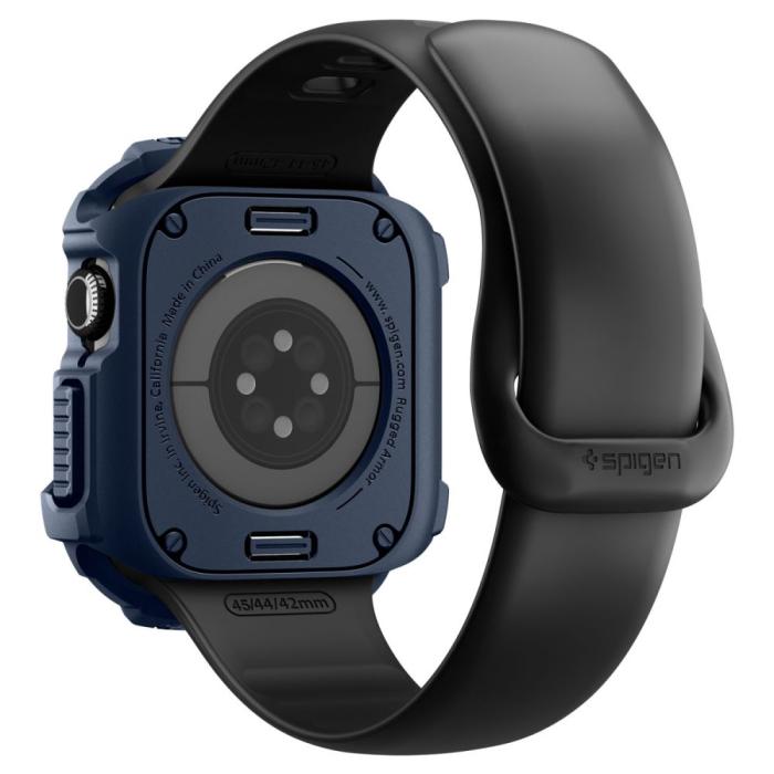 Bild 4, Spigen Apple Watch 11/10 42 mm Skal Rugged Armor Navy Blue