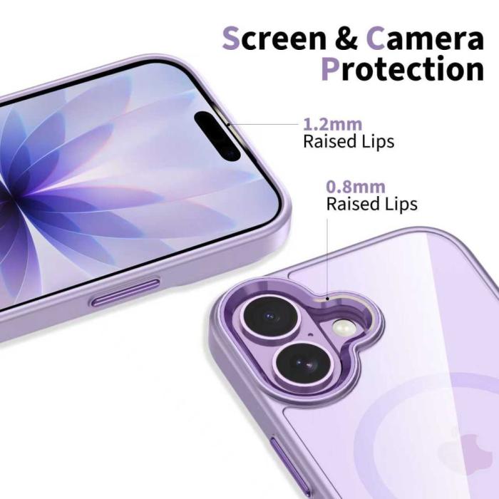 Bild 5, Tech-Protect iPhone 17 Skal MagSafe MagMat Lavender / Clear