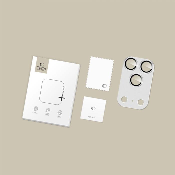 Bild 2, Tech-Protect iPhone 17 Pro Linsskydd CamFull Fit+ Silver