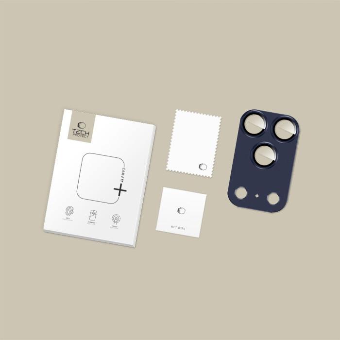 Bild 2, Tech-Protect iPhone 17 Pro Linsskydd CamFull Fit+ Deep Blue