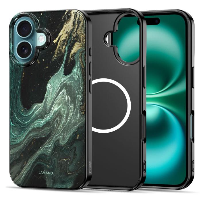 Bild 2, Tech-Protect iPhone 16 Skal MagSafe Lamano Verde Aura