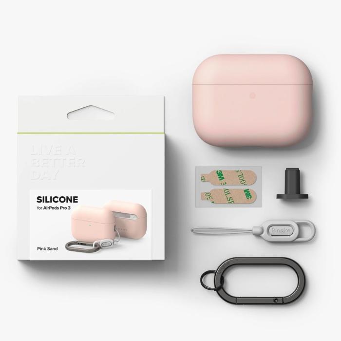 Bild 6, Ringke AirPods Pro 3 Skal Silikon Pink Sand