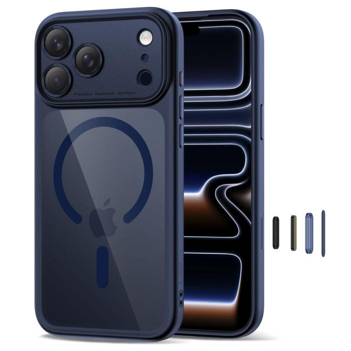 Bild 2, Tech-Protect iPhone 17 Pro Skal MagSafe MagPeak Deep Blue/Clear