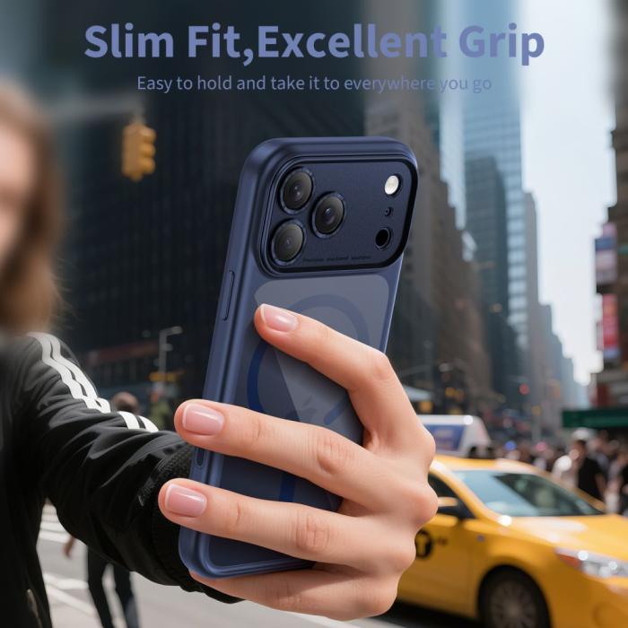 Bild 5, Tech-Protect iPhone 17 Pro Skal MagSafe MagPeak Deep Blue/Clear