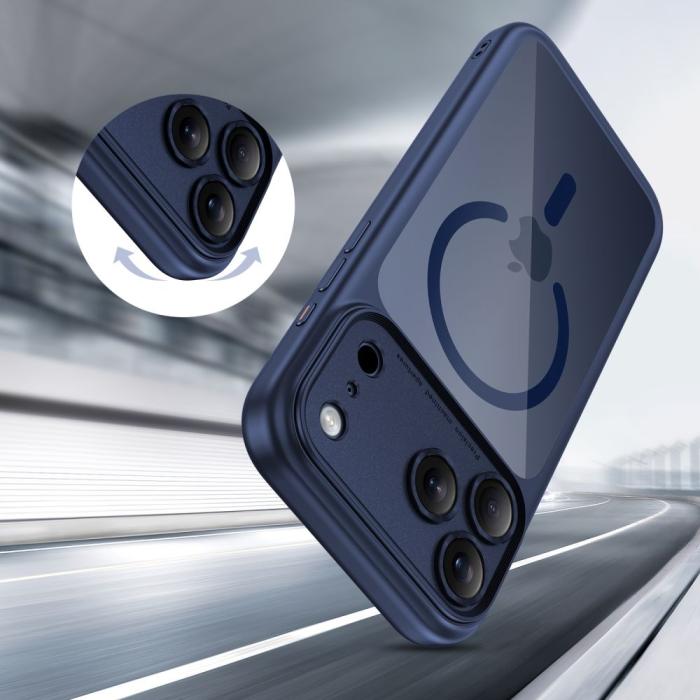 Bild 6, Tech-Protect iPhone 17 Pro Skal MagSafe MagPeak Deep Blue/Clear