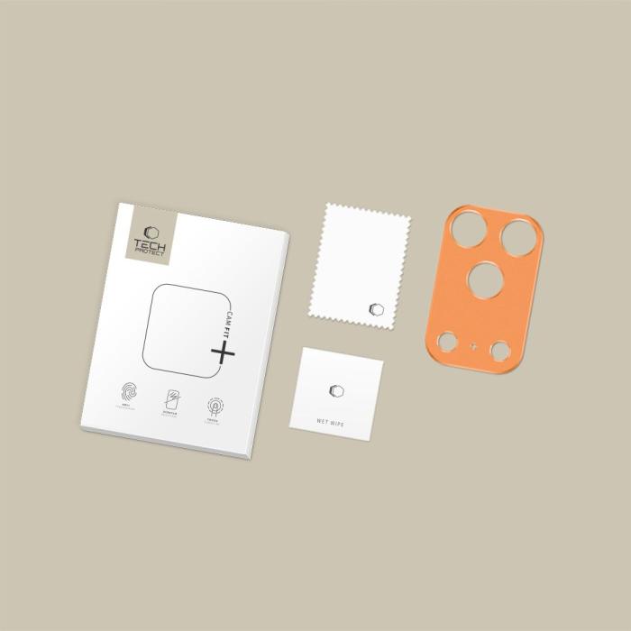 Bild 2, Tech-Protect iPhone 17 Pro Linsskydd CamAlloy Fit+ Cosmic Orange