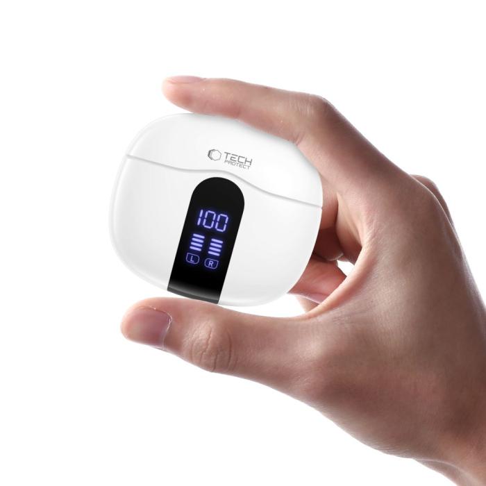 Bild 5, Tech-Protect Hörlurar In-Ear UltraBoost TWS Vit