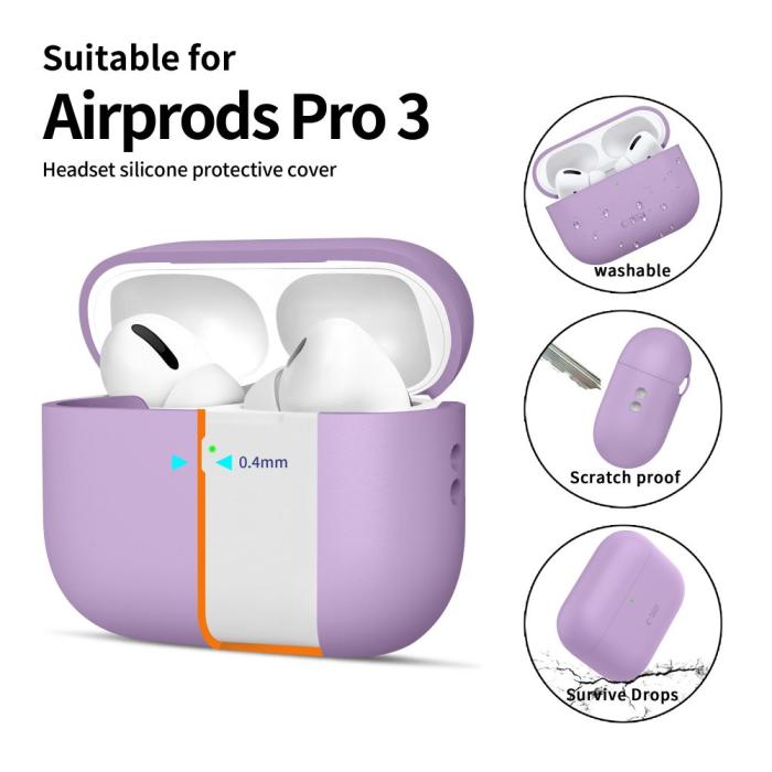 Bild 4, Tech-Protect AirPods Pro 3 Skal Silicone Lavender