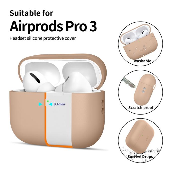 Bild 4, Tech-Protect AirPods Pro 3 Skal Silicone Caffe Latte