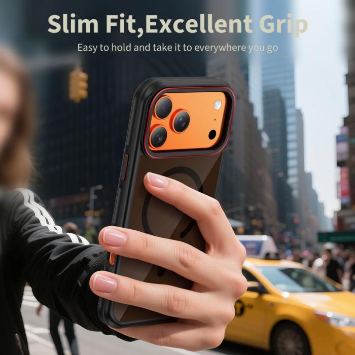 Bild 5, Tech-Protect iPhone 17 Pro Skal MagSafe MagHybrid Svart/Röd