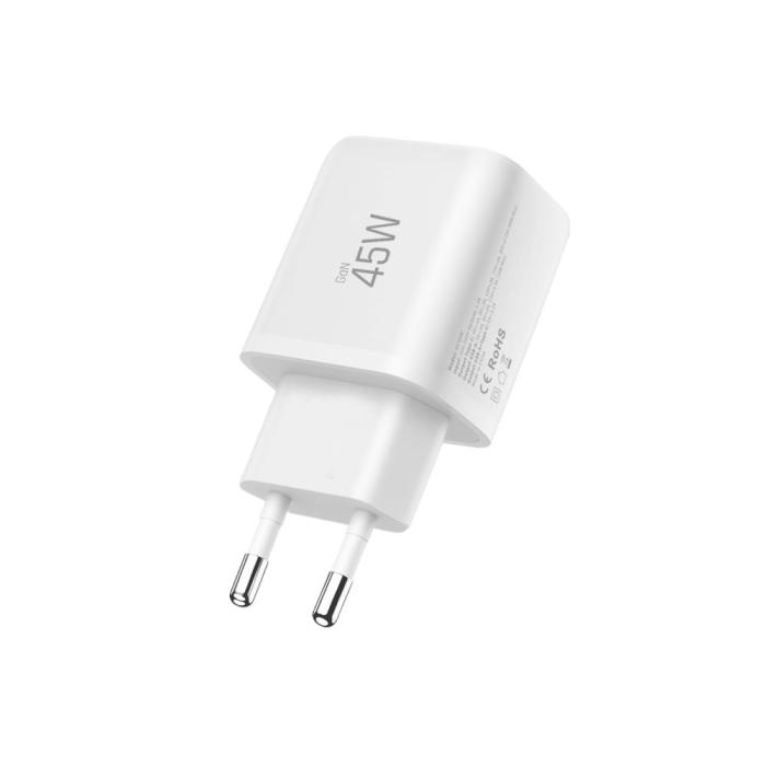 Bild 4, Tech-Protect 45W PD QC3.0 Väggladdare USB-C / USB-A Vit