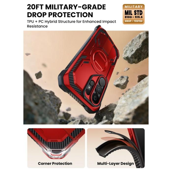 Bild 6, Supcase Galaxy S26 Ultra Skal MagSafe Iblsn ArmorBox Ruddy