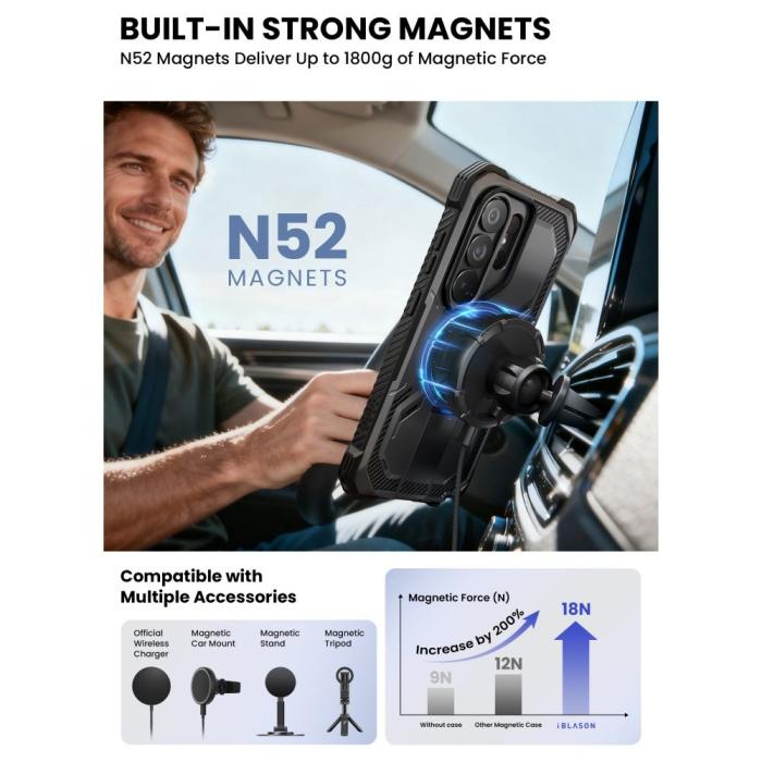 Bild 5, Supcase Galaxy S26 Ultra Skal MagSafe Iblsn ArmorBox Clip Svart