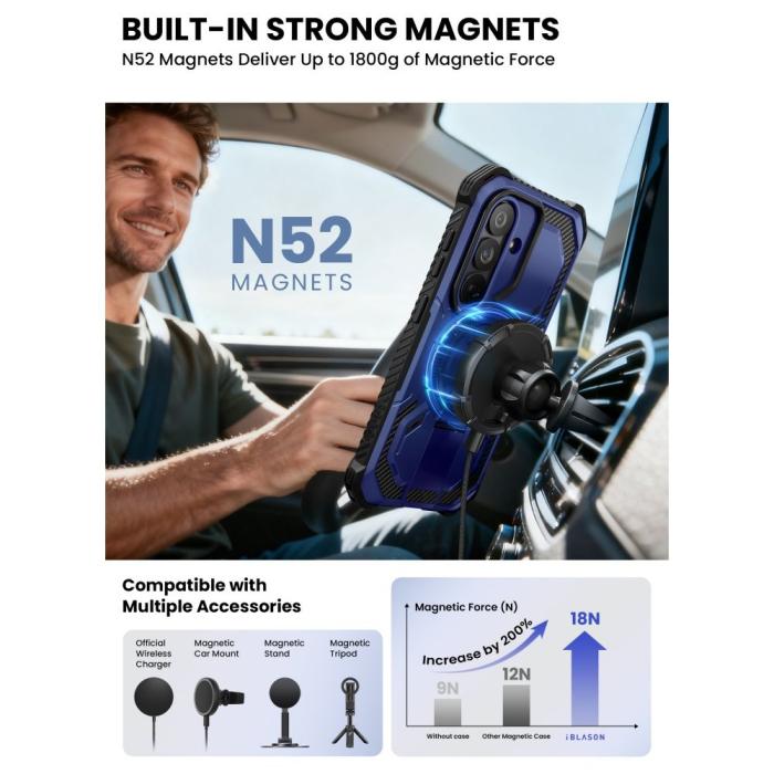 Bild 5, Supcase Samsung Galaxy S26 Skal MagSafe Iblsn ArmorBox Cobalt