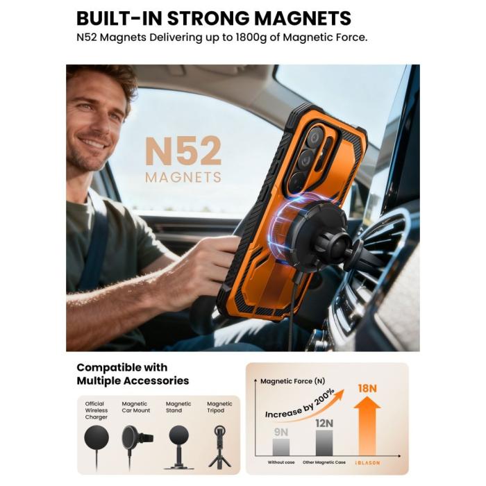 Bild 5, Supcase Galaxy S26 Ultra Skal MagSafe Iblsn ArmorBox Coral