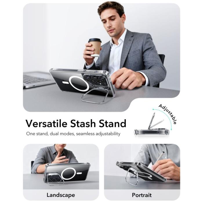Bild 5, ESR Galaxy S26 Ultra Skal MagSafe Classic Hybrid Kickstand Transparent