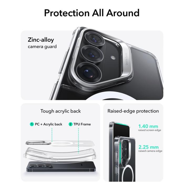 Bild 2, ESR Galaxy S26 Plus Skal MagSafe Classic Hybrid Kickstand Transparent