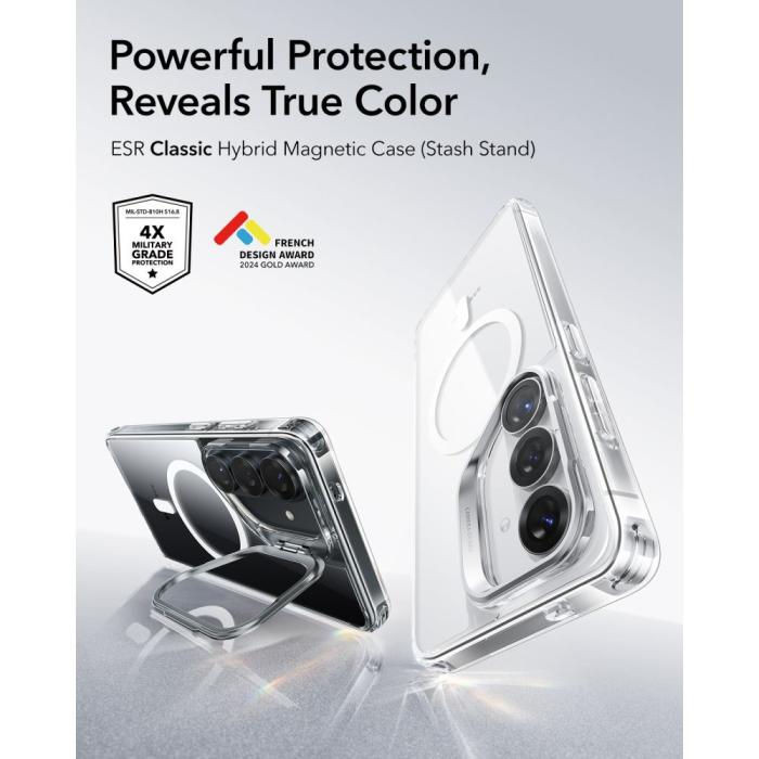 Bild 4, ESR Galaxy S26 Skal MagSafe Classic Hybrid Kickstand Transparent