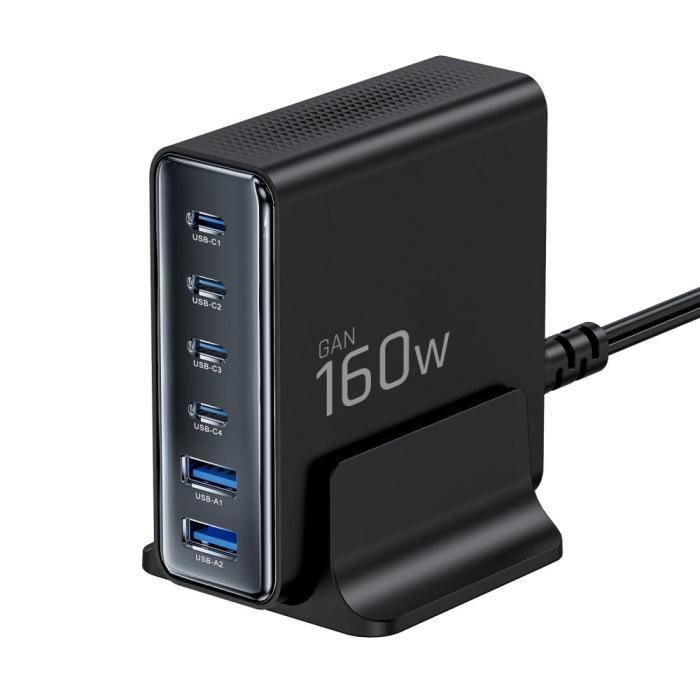 Bild 2, Tech-Protect 160W Laddstation USB-C / USB-A Svart