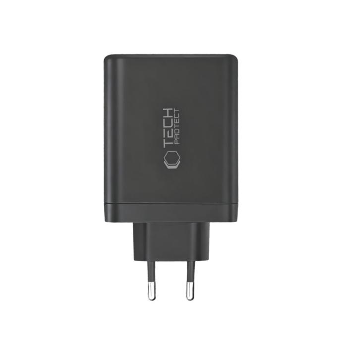 Bild 4, Tech-Protect 120W Väggladdare PD QC3.0 USB-C/USB-A Svart