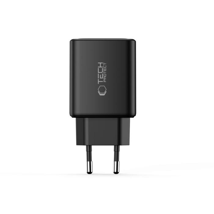 Bild 3, Tech-Protect 65W Väggladdare PD QC3.0 USB-C / USB-A Svart