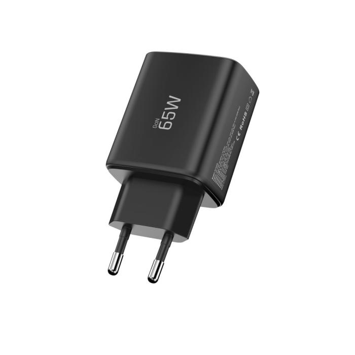 Bild 4, Tech-Protect 65W Väggladdare PD QC3.0 USB-C / USB-A Svart