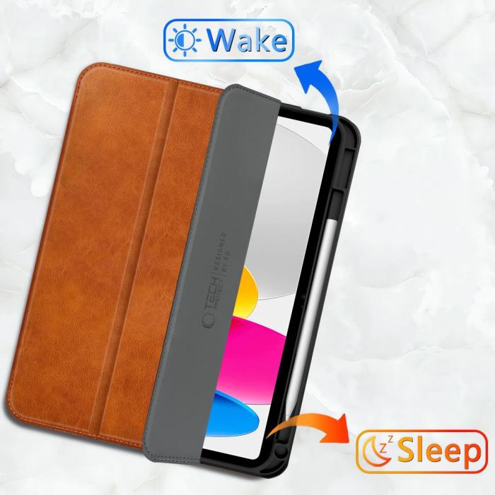 Bild 6, Tech-Protect iPad 11 2025/10.9 2022 Fodral Fleece Brun