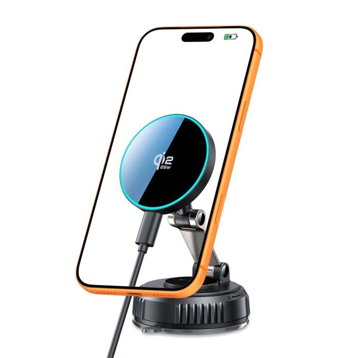 Bild 2, Tech-Protect 25W Qi2.2 Magnetisk MagSafe Billaddare Svart