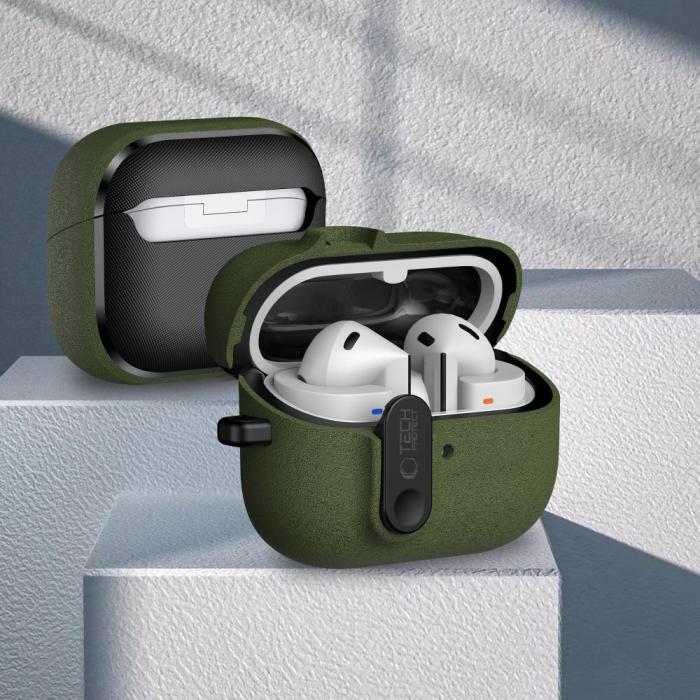 Bild 4, Tech-Protect Galaxy Buds 3/3 Pro/3 FE Skal Slim Hook Olive Green